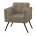 Poltrona Decorativa Bia Couro Bege 66 G58 - Gran Belo