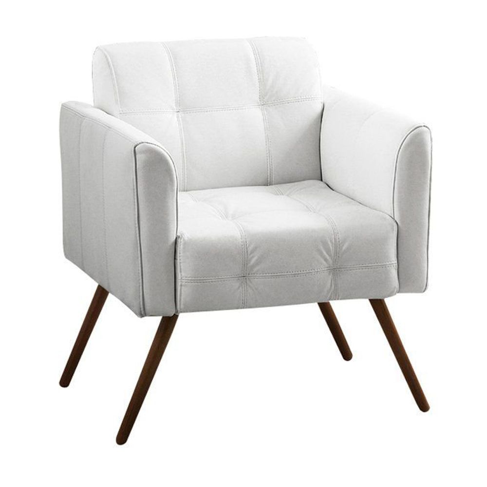 Poltrona Decorativa Bia Couro Branco - Gran Belo