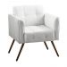 Poltrona Decorativa Bia Couro Branco G58 - Gran Belo