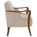 Poltrona Decorativa Braços em Madeira Hand Linho Bege G45 - Gran Belo