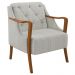 Poltrona Decorativa Braços em Madeira Hand Linho Cru G45 - Gran Belo