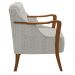 Poltrona Decorativa Braços em Madeira Hand Linho Cru G45 - Gran Belo