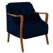 Poltrona Decorativa Braços em Madeira Hand Veludo Azul Marinho G45 - Gran Belo