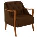 Poltrona Decorativa Braços em Madeira Hand Veludo Marrom G45 - Gran Belo