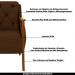 Poltrona Decorativa Braços em Madeira Hand Veludo Marrom G45 - Gran Belo
