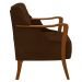 Poltrona Decorativa Braços em Madeira Hand Veludo Marrom G45 - Gran Belo