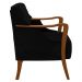 Poltrona Decorativa Braços em Madeira Hand Veludo Preto G45 - Gran Belo