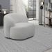 Poltrona Decorativa Charlote Sala de Estar Base Fixa Bouclê Cinza G88 - Gran Belo