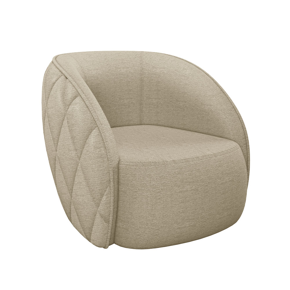 Poltrona Decorativa Clarke Linho Bege G45 - Gran Belo