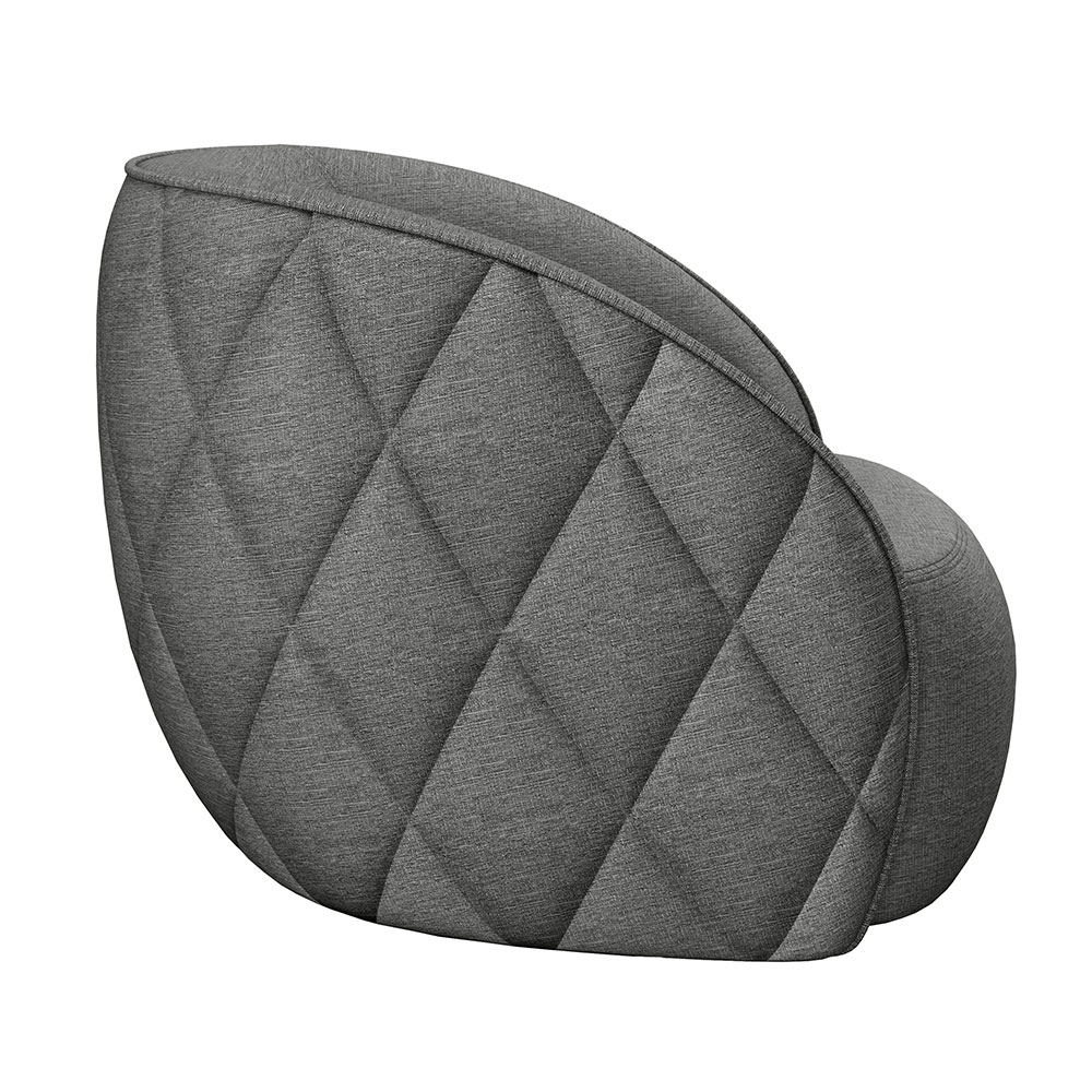 Poltrona Decorativa Clarke Linho Chumbo G45 - Gran Belo