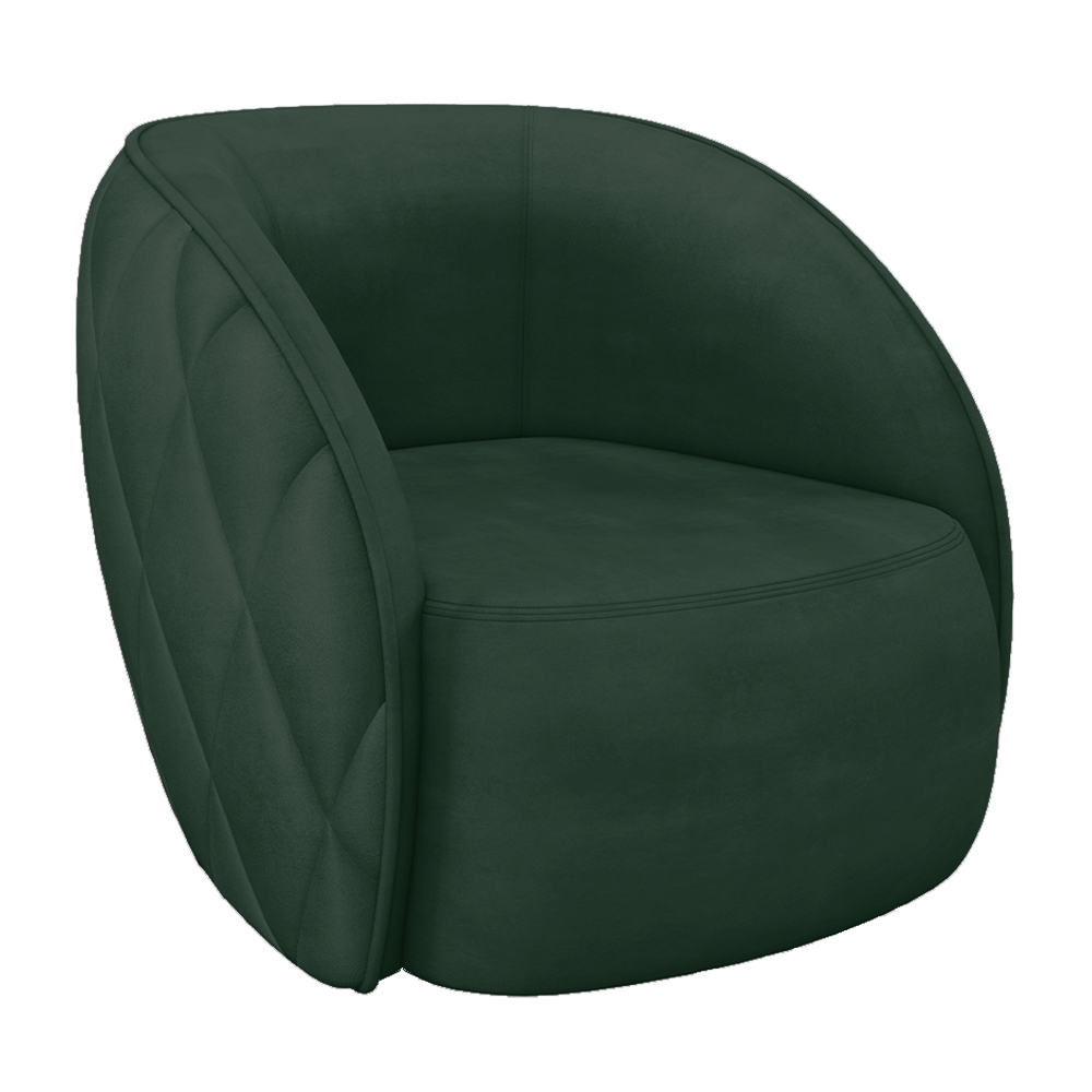 Poltrona Decorativa Clarke Veludo Verde G45 - Gran Belo