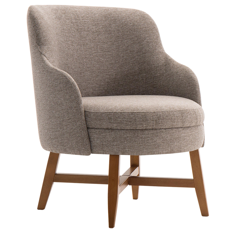 Poltrona Decorativa Com Braço Amber Linho Cinza G66 - Gran Belo