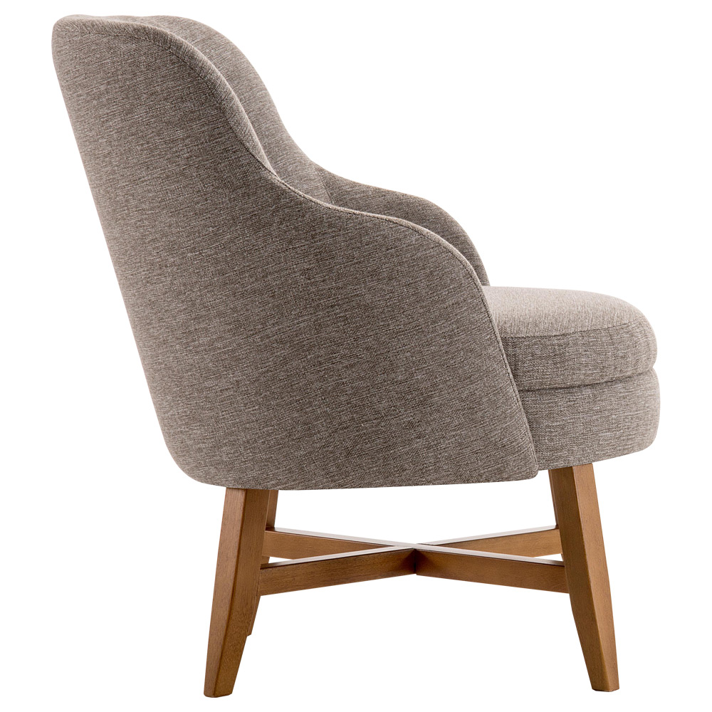 Poltrona Decorativa Com Braço Amber Linho Cinza G66 - Gran Belo