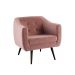 Poltrona Decorativa Cuddle Sala de Estar com Botonê e Pés Palito Veludo Rosa G17 - Gran Belo
