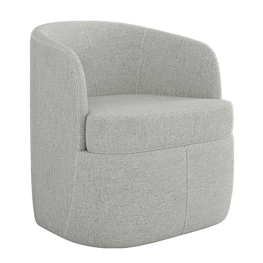 Poltrona Decorativa Design Moderno Bel Sala de Estar Base Giratória Linho Cinza G33 - Gran Belo