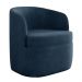 Poltrona Decorativa Design Moderno Bel Sala de Estar Base Giratória Veludo Azul Marinho G33 - Gran Belo