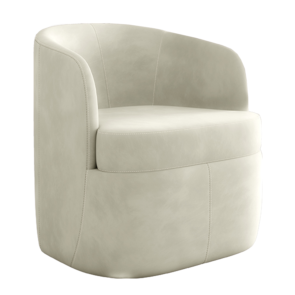 Poltrona Decorativa Design Moderno Bel Sala de Estar Base Giratória Veludo Bege G33 - Gran Belo