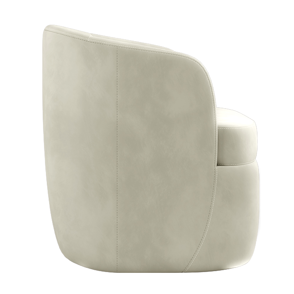 Poltrona Decorativa Design Moderno Bel Sala de Estar Base Giratória Veludo Bege G33 - Gran Belo