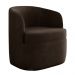 Poltrona Decorativa Design Moderno Bel Sala de Estar Base Giratória Veludo Marrom G33 - Gran Belo