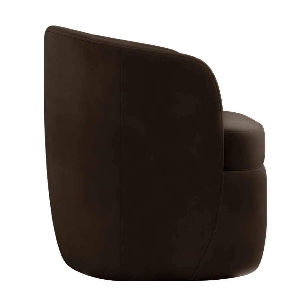 Poltrona Decorativa Design Moderno Bel Sala de Estar Base Giratória Veludo Marrom G33 - Gran Belo