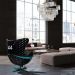 Poltrona Decorativa Egg Chair nº 44 Hamilton Preta G53 - Gran Belo