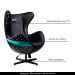 Poltrona Decorativa Egg Chair nº 44 Hamilton Preta G53 - Gran Belo