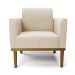 Poltrona Decorativa Isabella Pés Fixo em Madeira Castanho Suede Bege G19 - Gran Belo