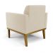 Poltrona Decorativa Isabella Pés Fixo em Madeira Castanho Suede Bege G19 - Gran Belo