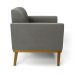 Poltrona Decorativa Isabella Pés Fixo em Madeira Castanho Suede Grafite G19 - Gran Belo