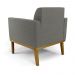 Poltrona Decorativa Isabella Pés Fixo em Madeira Castanho Suede Grafite G19 - Gran Belo