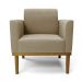 Poltrona Decorativa Isabella Pés Fixo em Madeira Castanho Suede Nude G19 - Gran Belo