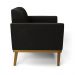 Poltrona Decorativa Isabella Pés Fixo em Madeira Castanho Suede Preto G19 - Gran Belo