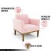 Poltrona Decorativa Isabella Pés Fixo em Madeira Castanho Suede Rosa Bebê G19 - Gran Belo