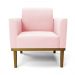 Poltrona Decorativa Isabella Pés Fixo em Madeira Castanho Suede Rosa Bebê G19 - Gran Belo