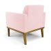 Poltrona Decorativa Isabella Pés Fixo em Madeira Castanho Suede Rosa Bebê G19 - Gran Belo
