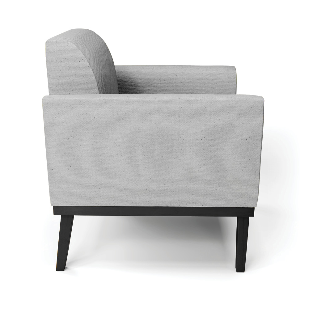 Poltrona Decorativa Isabella Pés Fixo em Madeira Preto Linho Cinza G19 - Gran Belo