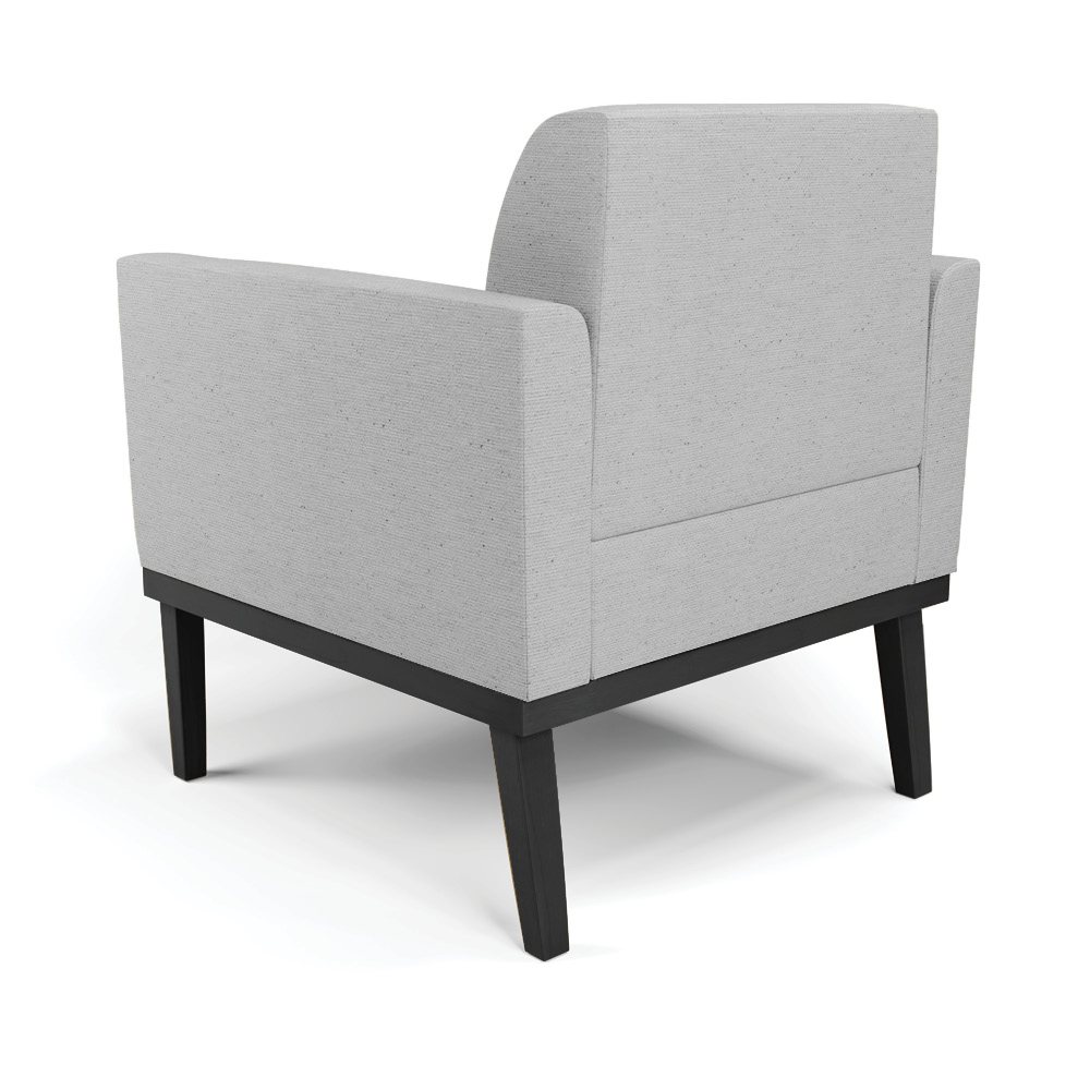 Poltrona Decorativa Isabella Pés Fixo em Madeira Preto Linho Cinza G19 - Gran Belo