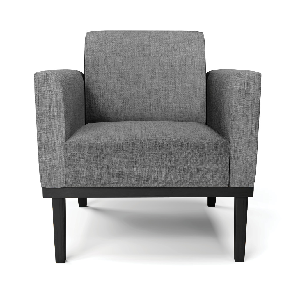 Poltrona Decorativa Isabella Pés Fixo em Madeira Preto Linho Cinza Mesclado G19 - Gran Belo