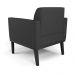 Poltrona Decorativa Isabella Pés Fixo em Madeira Preto PU Preto G19 - Gran Belo