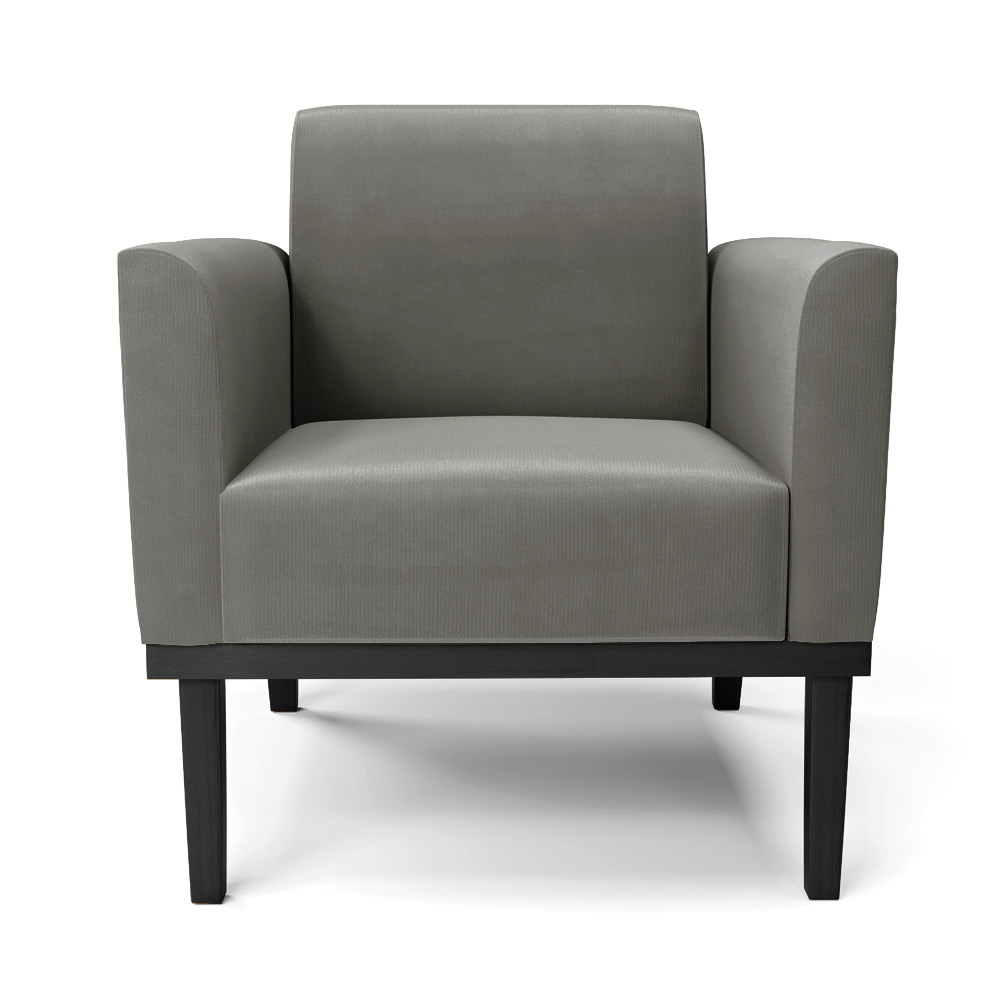 Poltrona Decorativa Isabella Pés Fixo em Madeira Preto Suede Grafite G19 - Gran Belo