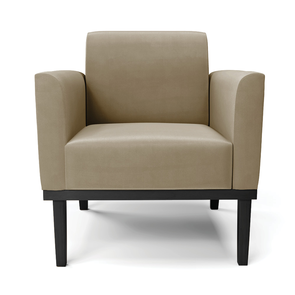 Poltrona Decorativa Isabella Pés Fixo em Madeira Preto Suede Nude G19 - Gran Belo