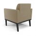 Poltrona Decorativa Isabella Pés Fixo em Madeira Preto Suede Nude G19 - Gran Belo