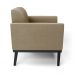 Poltrona Decorativa Isabella Pés Fixo em Madeira Preto Suede Nude G19 - Gran Belo