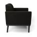 Poltrona Decorativa Isabella Pés Fixo em Madeira Preto Suede Preto G19 - Gran Belo