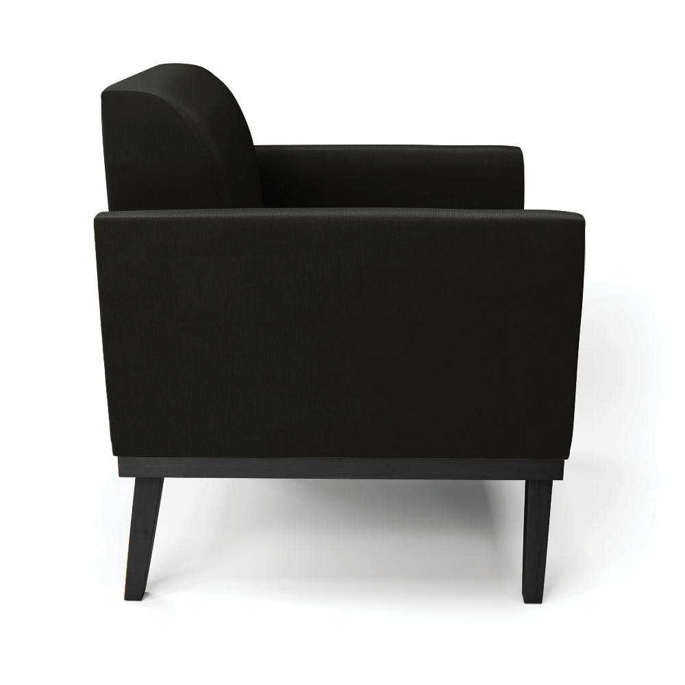 Poltrona Decorativa Isabella Pés Fixo em Madeira Preto Suede Preto G19 - Gran Belo