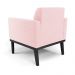 Poltrona Decorativa Isabella Pés Fixo em Madeira Preto Suede Rosa Bebê G19 - Gran Belo