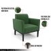 Poltrona Decorativa Isabella Pés Fixo em Madeira Preto Suede Verde G19 - Gran Belo