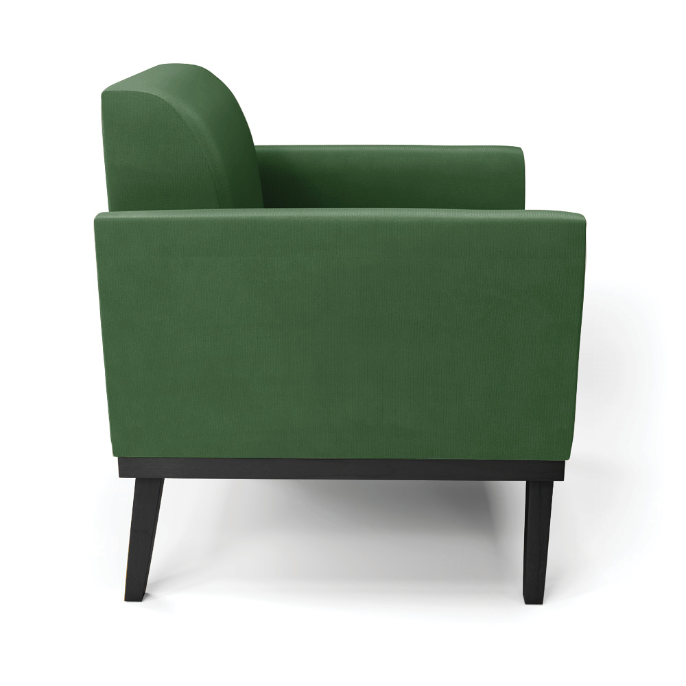 Poltrona Decorativa Isabella Pés Fixo em Madeira Preto Suede Verde G19 - Gran Belo
