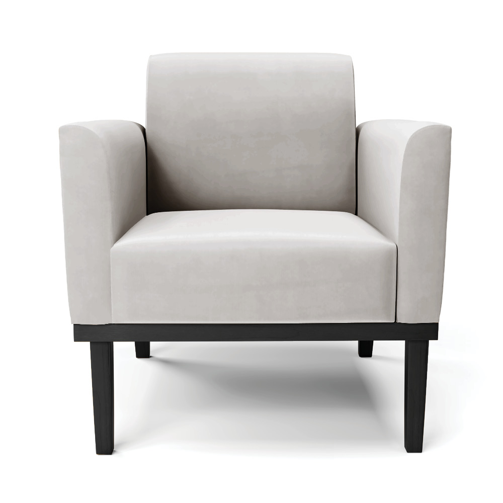 Poltrona Decorativa Isabella Pés Fixo em Madeira Preto Veludo Cinza G19 - Gran Belo