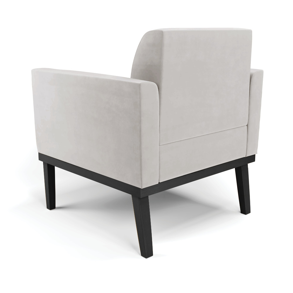 Poltrona Decorativa Isabella Pés Fixo em Madeira Preto Veludo Cinza G19 - Gran Belo
